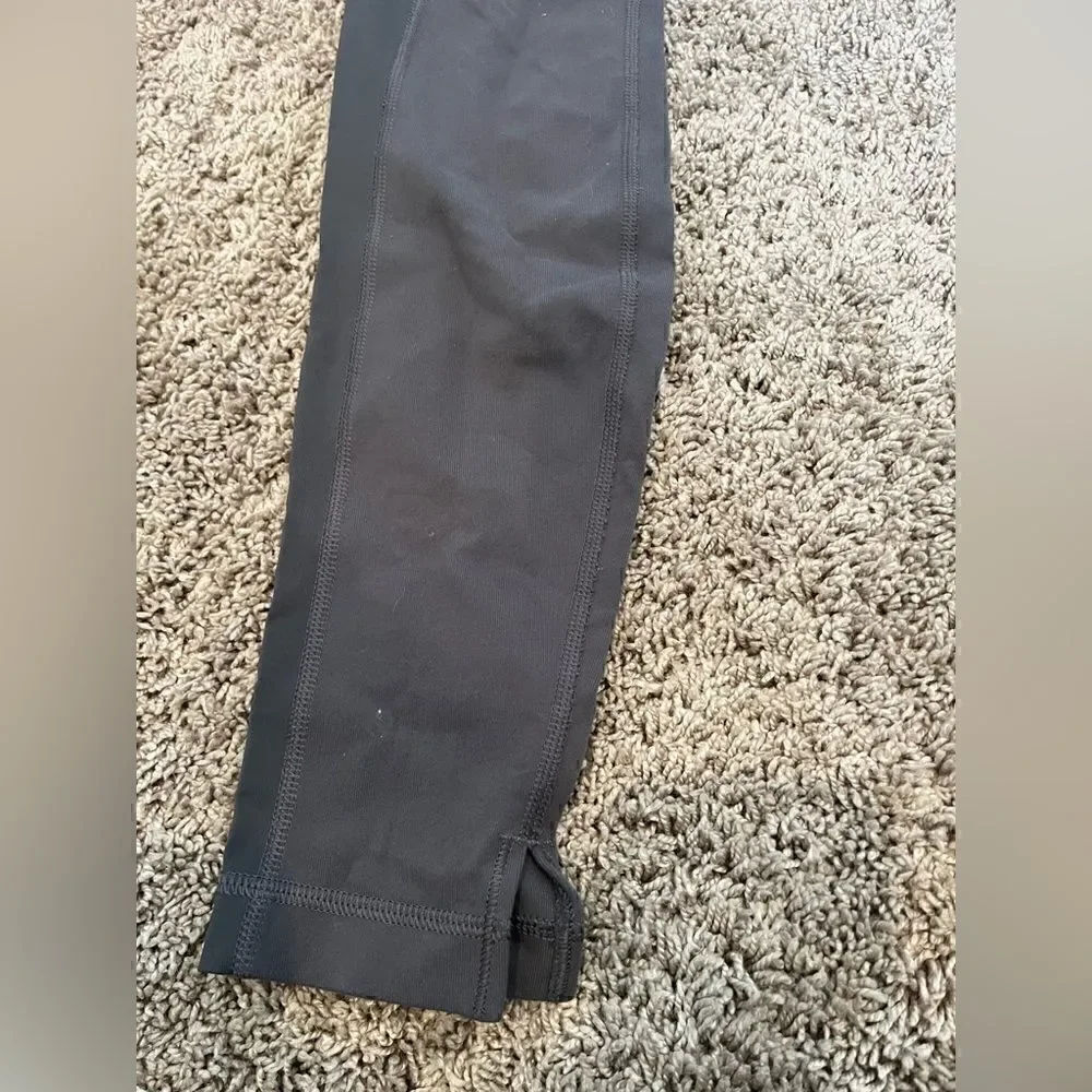 Lululemon Grey Leggings with pockets and ankle slit